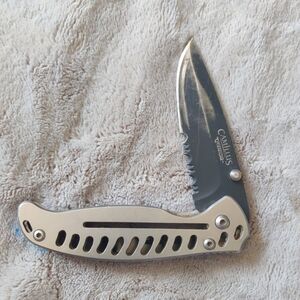 Stainless Steel Folding Pocket Knife - Silver